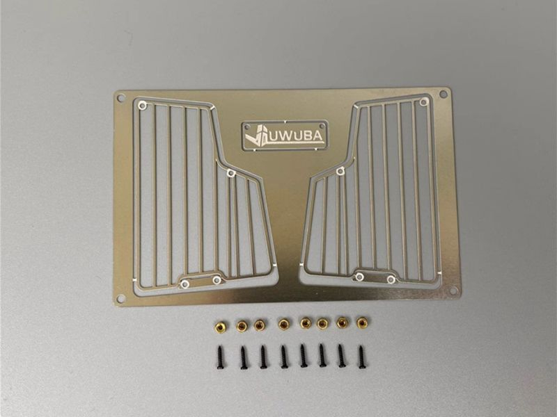 Frontscheinwerfergitter für den Tamiya MB Arocs, silber