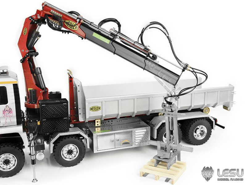 Lesu Palettengabel mit Rotationsantrieb für LKW Ladekran 1:14