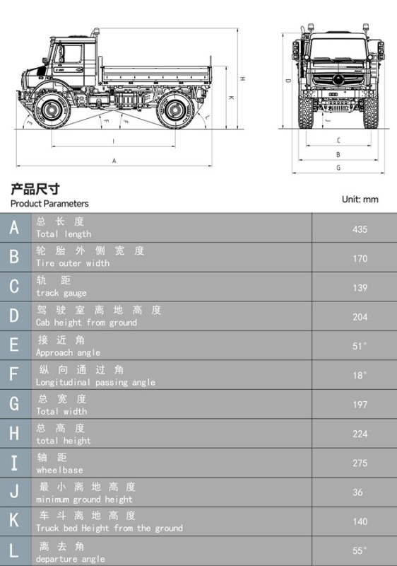 Lesu RC Truck MT-44023 (U4023), 4x4, 1:14, Stavebnice