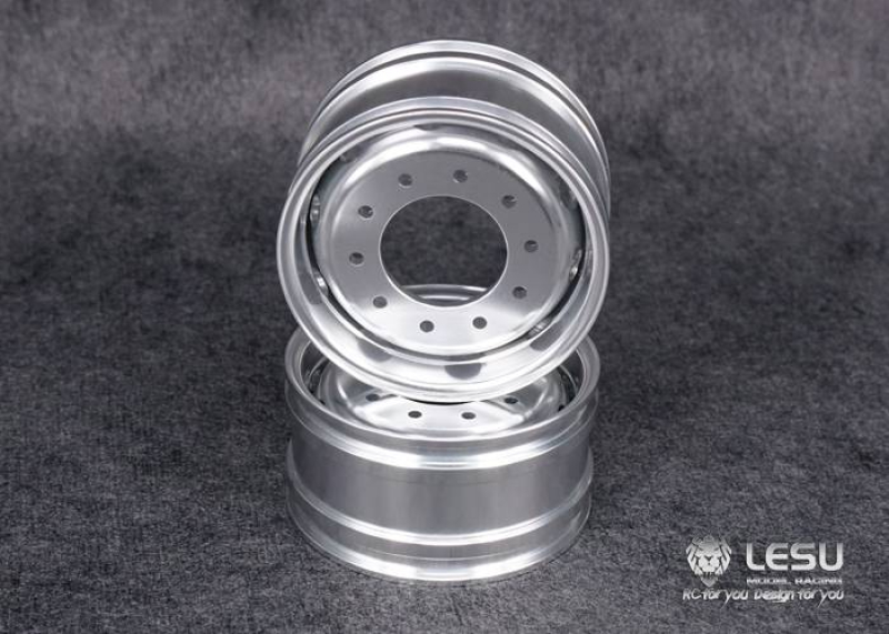 Aluminium Felgen Front, breit, 10 Loch, Kugellager, für Lesu Achse, schwarz