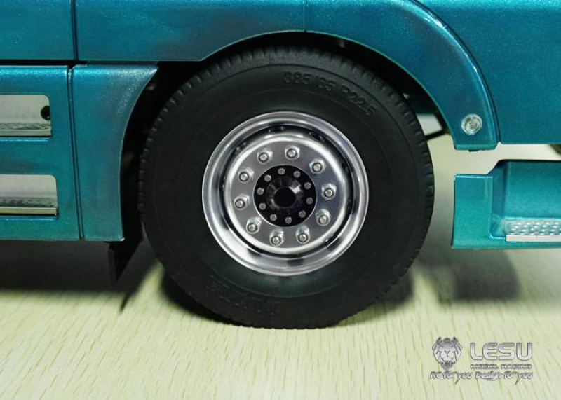 Aluminium Felgen Front, breit, 10 Loch, Kugellager, für Lesu Achse, schwarz