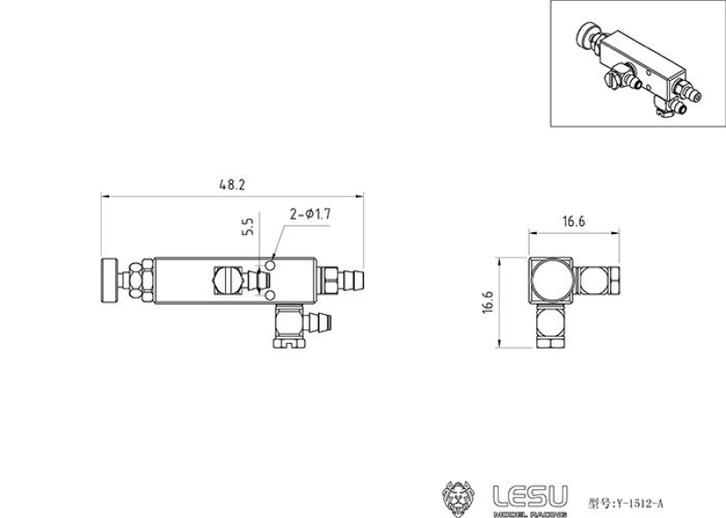 Hydraulik Druckbegrenzungsventil mit Überlauf